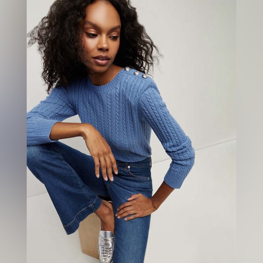 🩵 VERONICA BEARD ADLER CASHMERE BLUE Sweater Large